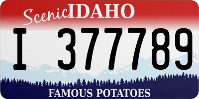 ID license plate I377789