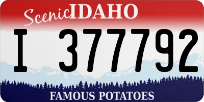 ID license plate I377792