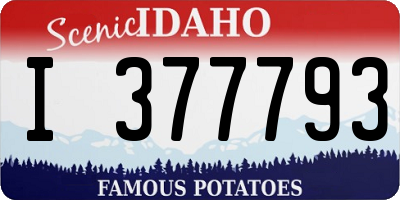 ID license plate I377793