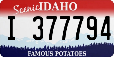 ID license plate I377794