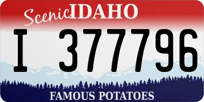 ID license plate I377796