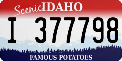 ID license plate I377798