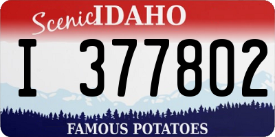 ID license plate I377802
