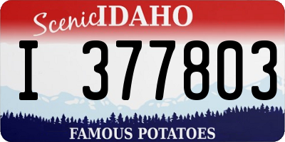 ID license plate I377803