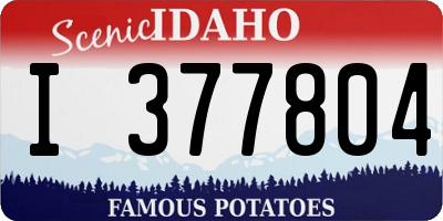 ID license plate I377804