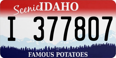 ID license plate I377807
