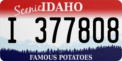 ID license plate I377808