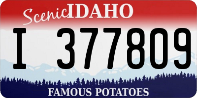 ID license plate I377809