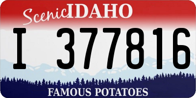ID license plate I377816