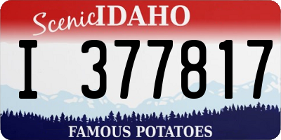 ID license plate I377817