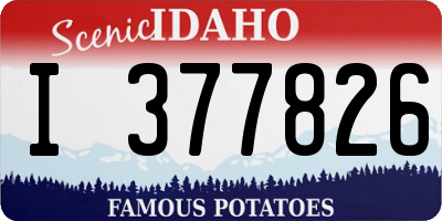 ID license plate I377826
