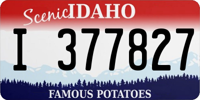 ID license plate I377827