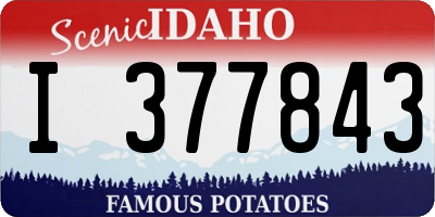 ID license plate I377843