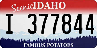 ID license plate I377844