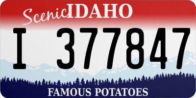 ID license plate I377847