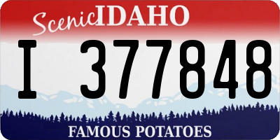 ID license plate I377848