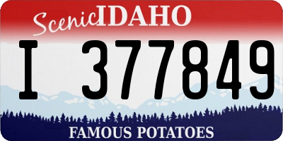 ID license plate I377849