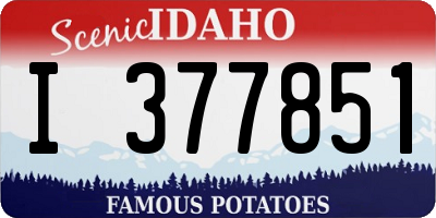 ID license plate I377851