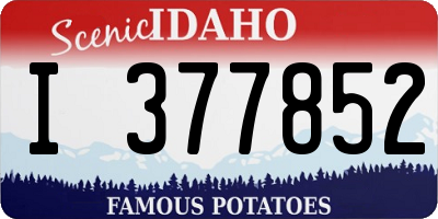 ID license plate I377852