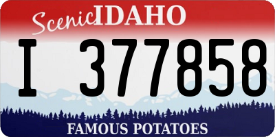 ID license plate I377858