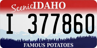 ID license plate I377860