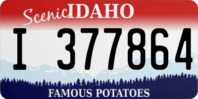 ID license plate I377864