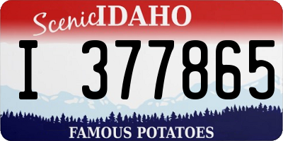 ID license plate I377865