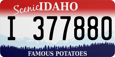 ID license plate I377880