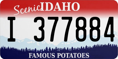 ID license plate I377884