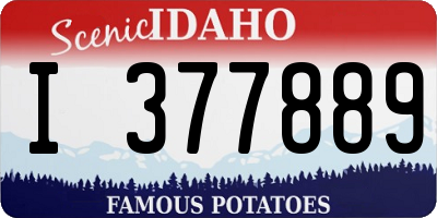 ID license plate I377889