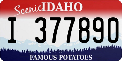 ID license plate I377890