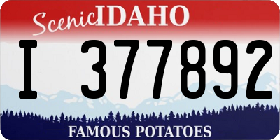 ID license plate I377892