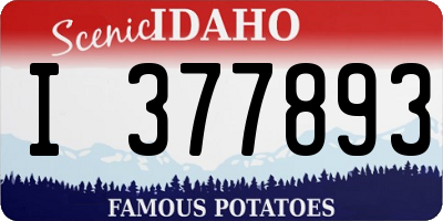 ID license plate I377893