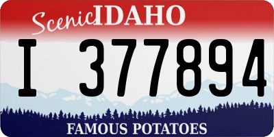 ID license plate I377894