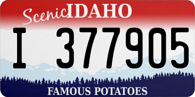ID license plate I377905