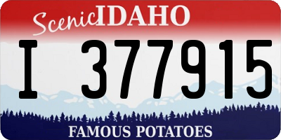 ID license plate I377915