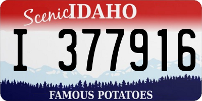 ID license plate I377916