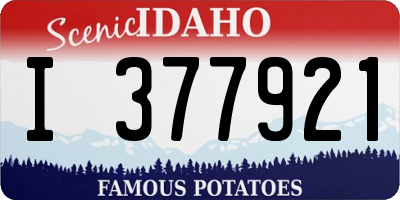 ID license plate I377921