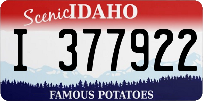 ID license plate I377922