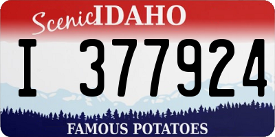 ID license plate I377924