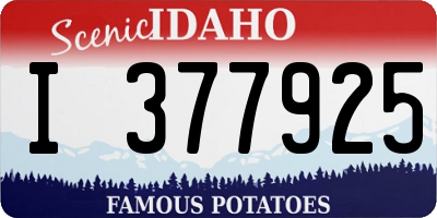 ID license plate I377925