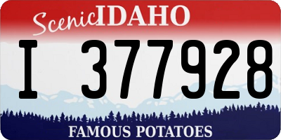 ID license plate I377928