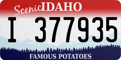 ID license plate I377935