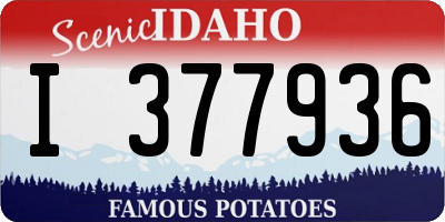ID license plate I377936