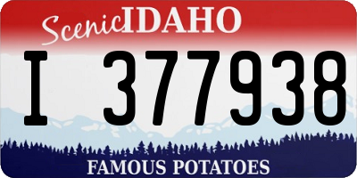 ID license plate I377938