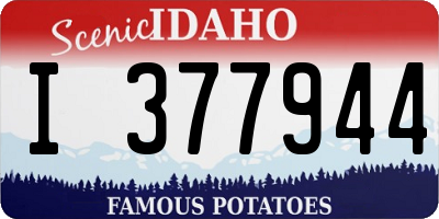 ID license plate I377944