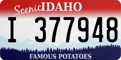 ID license plate I377948