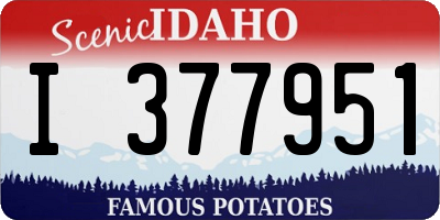 ID license plate I377951
