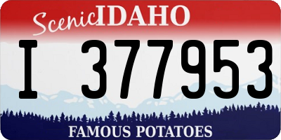 ID license plate I377953