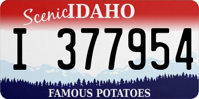 ID license plate I377954